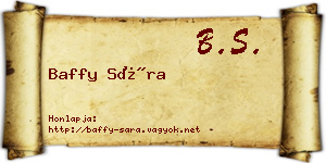 Baffy Sára névjegykártya