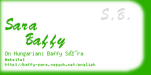 sara baffy business card